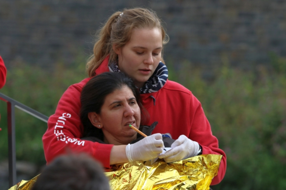 Versorgung einer verletzten Person